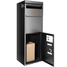 VEVOR Package Delivery Boxes for Outside 13.9"x11.6"x42", Galvanized Steel Delivery Box for Packages With Coded Lock, Anti-theft Baffle